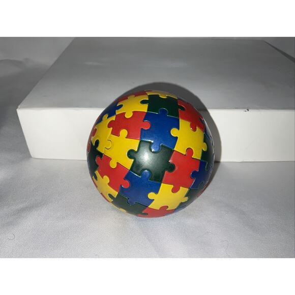 MAGNETIC MULTICOLOR Stainless Steel GLOBE JIGSAW PUZZLE Desk World Paper Weight - Picture 9 of 11